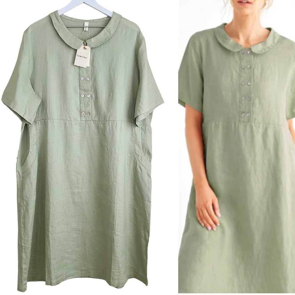 Elegant Sage Green Midi Dress